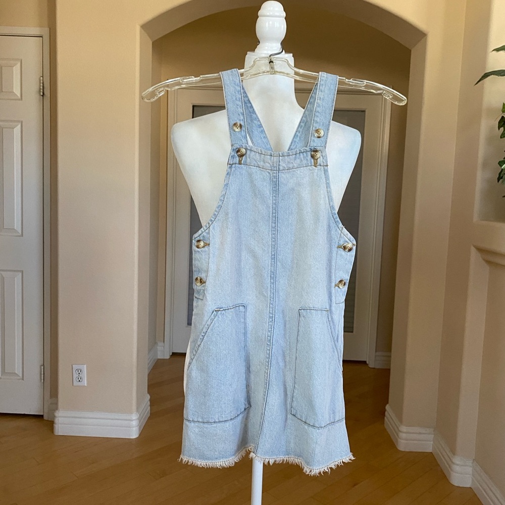 Cotton On Kids Light Blue Denim Overall Dress